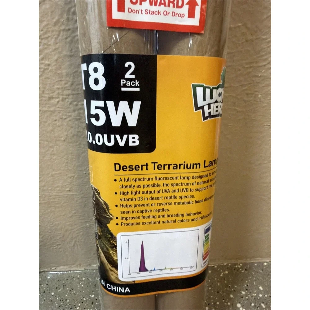 T8 15W UVB 10.0 Reptile Light, 18inch UVA UVB Reptile Light Bulb 2 Pack, Fluo...